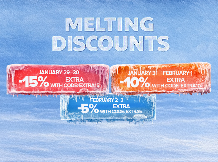 Final sale last days! Get extra discounts with codes EXTRA15, EXTRA10 and EXTRA5 on selected dates. Hurry up and shop before it&rsquo;s gone!